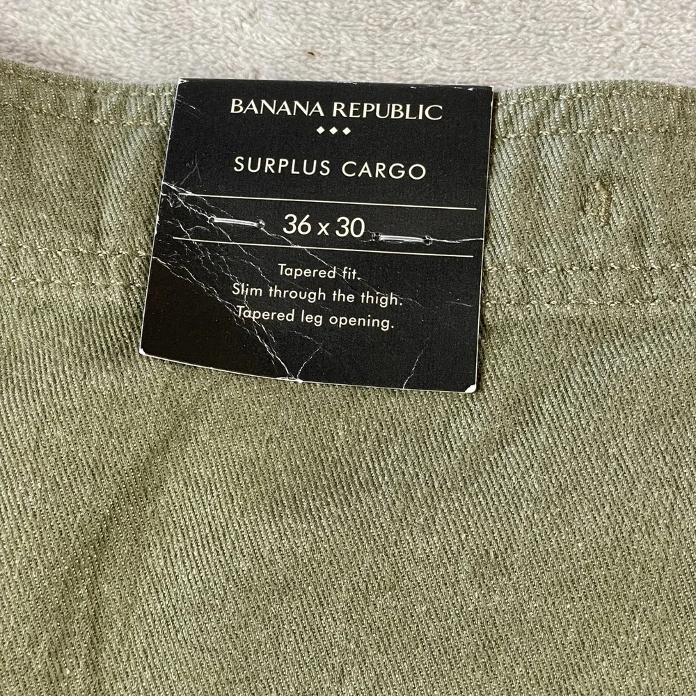 Banana Republic Surplus Cargo Pants Mens 36x30 Green Tapered Military Casual